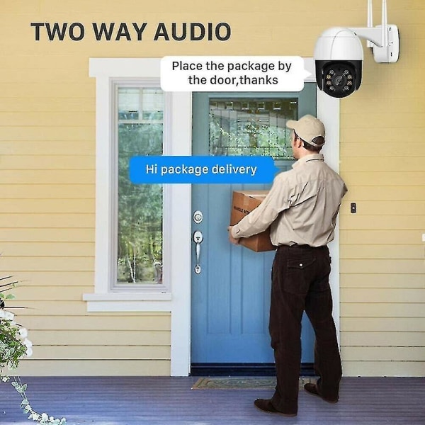 1080p Wifi IP-kamera trådløst utendørs CCTV Ptz Smart Home Security Infrarødt kamera 2CH Audio Securit