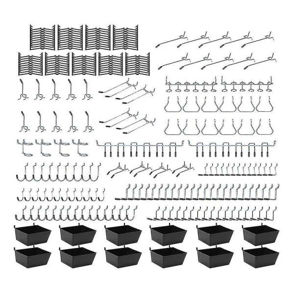 248 st Pegboard krokar, Pegboard Organizer Kit, Pegboard Set för verktyg, 1/8 och 1/4 tum Pegboard krokar Sortiment