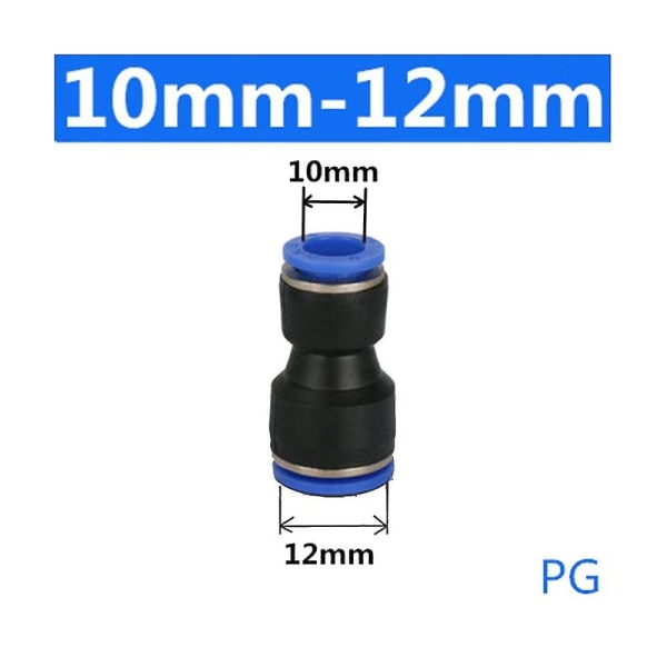 100 stk Lot Pg4-6mm 6-8mm 6-10mm Luftpneumatisk montering i rette beslag Plast hurtigkobling
