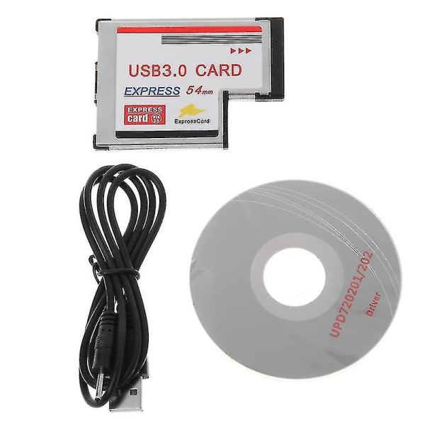 2 Dual Port USB 3.0 Hub Express Card Expresscard Dold 54mm Adapter För Laptop