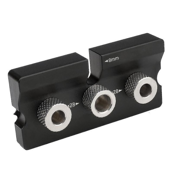 3-i-1 træbearbejdningshul-lokalisator 8mm/10mm hulguide dyvling jig punch lokalisator sort 1stk