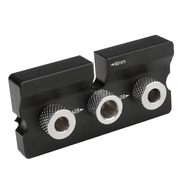 3-in-1 puuntyöstöreiän paikannin 8mm/10mm reikäohjain tappiliitosjigin reikäpaikannin musta 1kpl