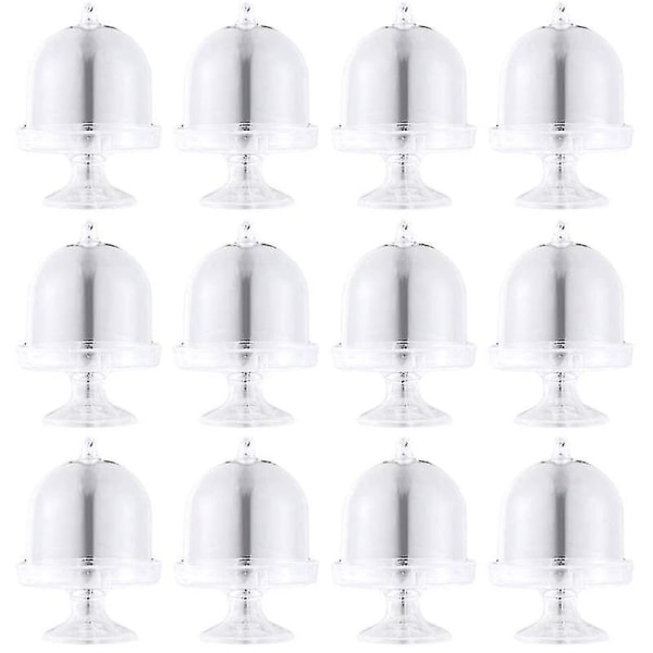 12-delad kakställ displaybräda med lock kompatibel med bröllop (transparent)