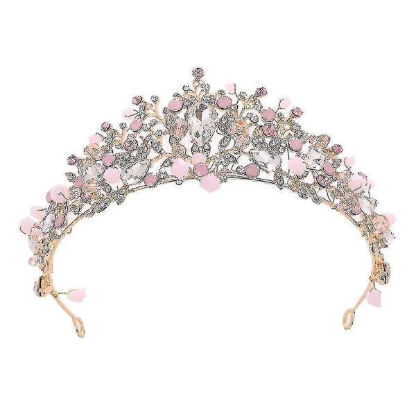 Tyttöjen kristalli tiara prinsessa-asu kruunupääpanta morsiamen häät käsintehdyt hiukset