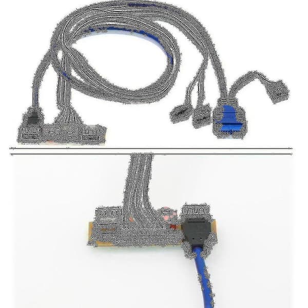 USB 2.0+ 3.0 Port Kabinet PC Computer Kabinet Lyd Frontpanel Udskiftningskabel 70cm