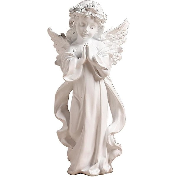 Harpiks Skytsengel Figur - Havefigur - Vinger - Sød Pige