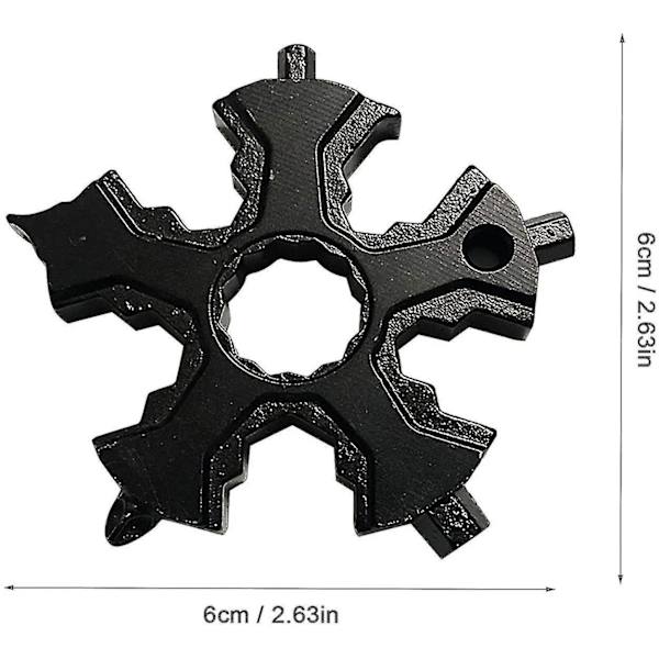 Snöflinga Multiverktyg Bärbar Bärbar Handhållen Kort Flasköppnare Nyckelring Cykel Cykel