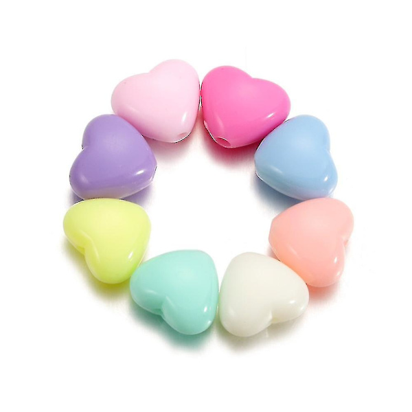 100 kpl / pussi macaron sydänhelmet karkkiväri DIY-rannekoruun kaulakoruun koruihin