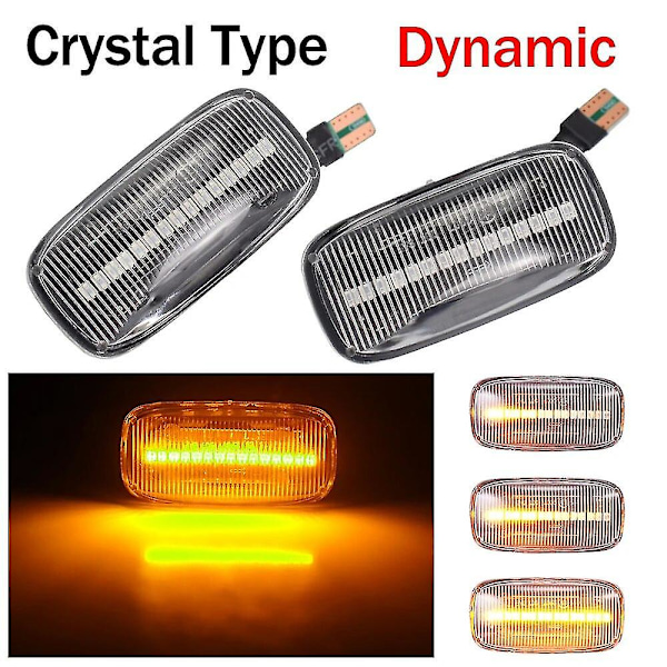 2 stk dynamiske sidemarkør repeater blinklys lampe til Nissan Maxima Almera til Pulsar N15 Cefiro A32 1995-2000