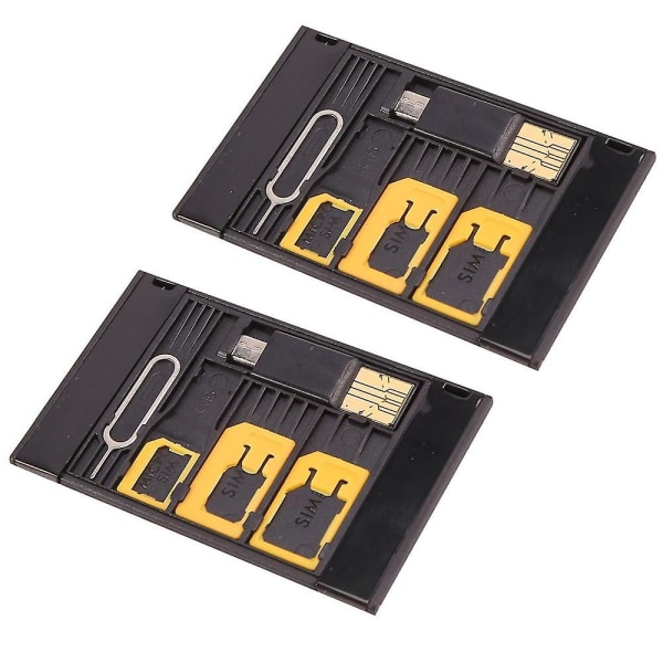 2 stk 5 i 1 Universal Mini Adapter Oppbevaringsveske Sett For Nano - Minnekortholder Leserveske