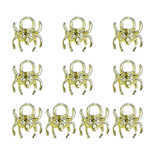 10 stk. Neglekunst Rhinestones Ornament 3D Bue Edderkop Kranie Faux Krystal på Metal Charms Kreativ DIY E