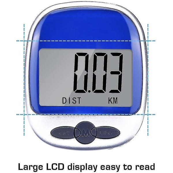 Taskullinen askelmittari askelmittari Kävelymatkan kalorilaskuri suurella LCD-näytöllä