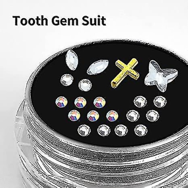 Gjør-det-selv tannperlesett med herdende lys og lim, 20 stykker krystaller smykkestartsett Tiktok