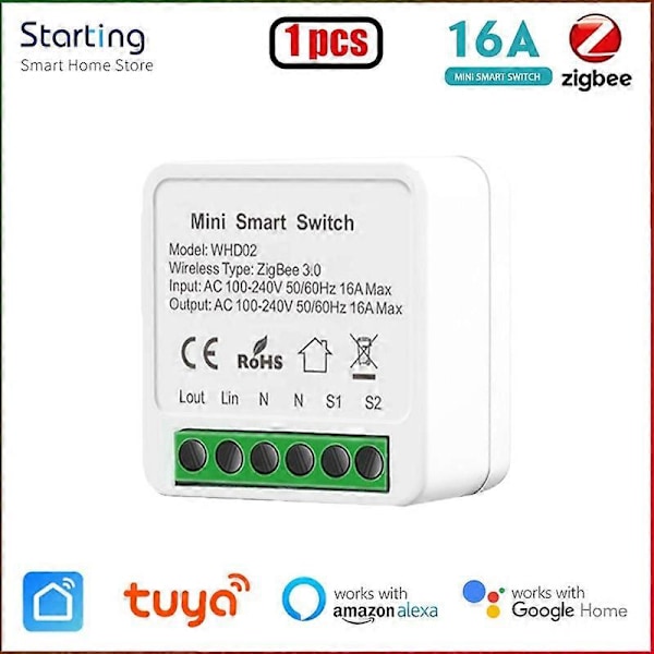 10 st Zigbee 3.0 Mini Smart Switch Yandex Alice Tuya Smart Home DIY Ljusströmbrytare 1pcs