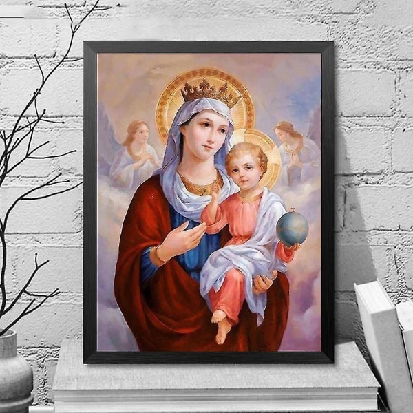 Timanttikirjonta koko näytön diamond painting kuva strassit Timanttimosaiikki Uskonnollinen ikoni Neitsyt Marian taide
