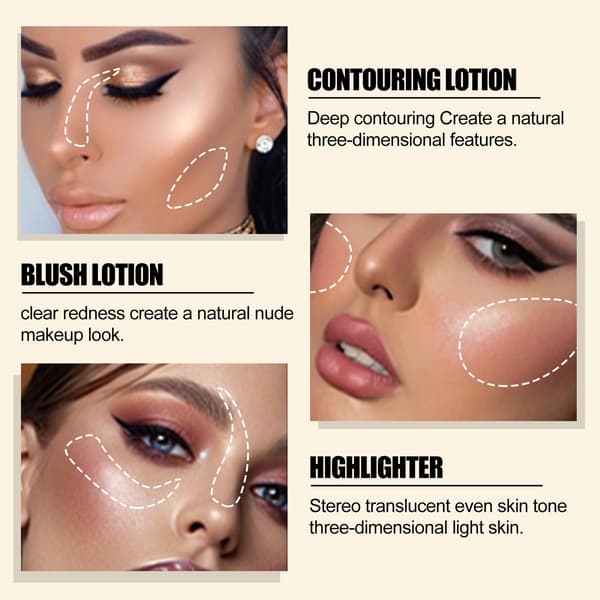 Jaysuing Multifunktionel Makeupbørste, Contouring Flydende Contouring Blush, Highlighter Stick peach pink