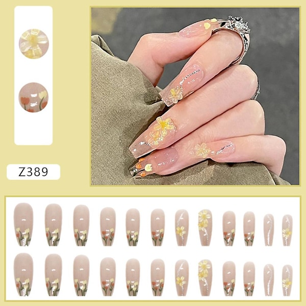 24 st franska nagelkristall falska naglar konstgjorda nagelbitar Jelly Glue Model