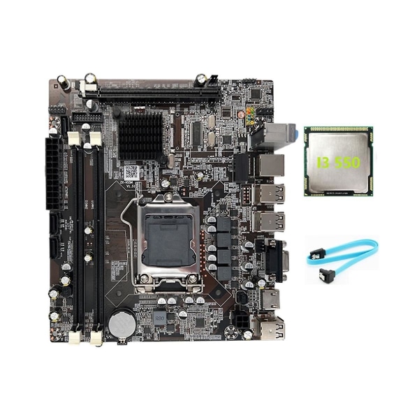 H55 emolevy Lga1156 tukee I3 530 I5 760 -sarjan Cpu Ddr3 muistia tietokoneen emolevy + i3 550 C