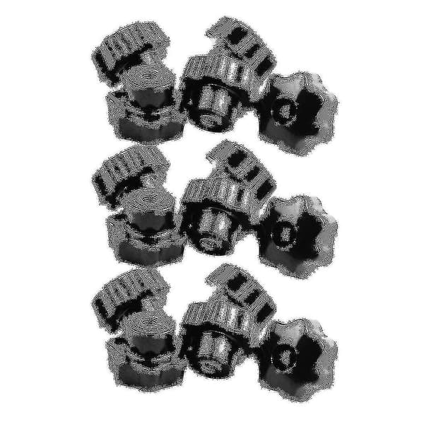 15 stk. Sorte Stjernegrebsknapper, Hun-Gevind Diameter 8mm, Hoveddiameter 40mm