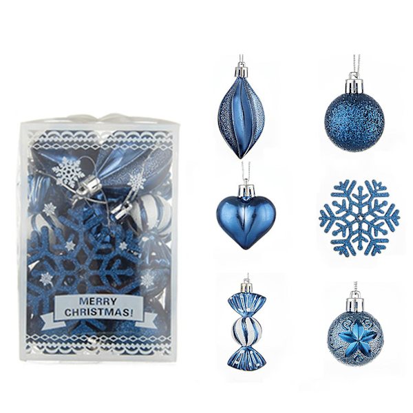 Julgåvor Julkula Set 6cm Målad Specialformad Kula Dammpulver Snöflinga Box Juldekorationer