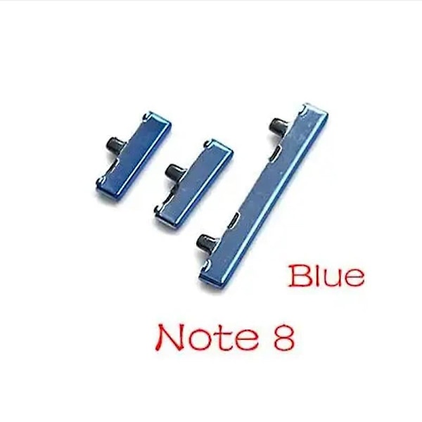 Ny Power Volume Side Button Key Udskiftning Del Til Samsung Galaxy Note 8 S8 S9 S10 Plus Volume Knap + Tænd / Sluk Reparation note 8 blue