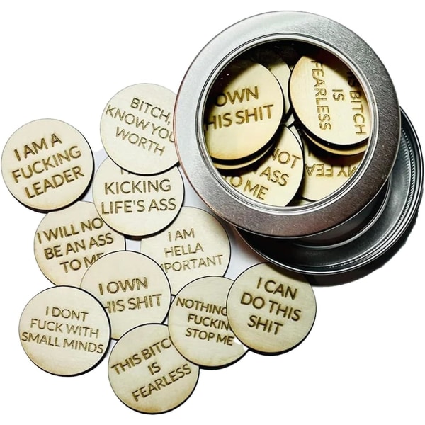 13 Sweary Affirmation Discs, Mini Sweary Affirmation Discs, Mini Swear Affirmations, Motivational Statement, Unique Funny Gifts