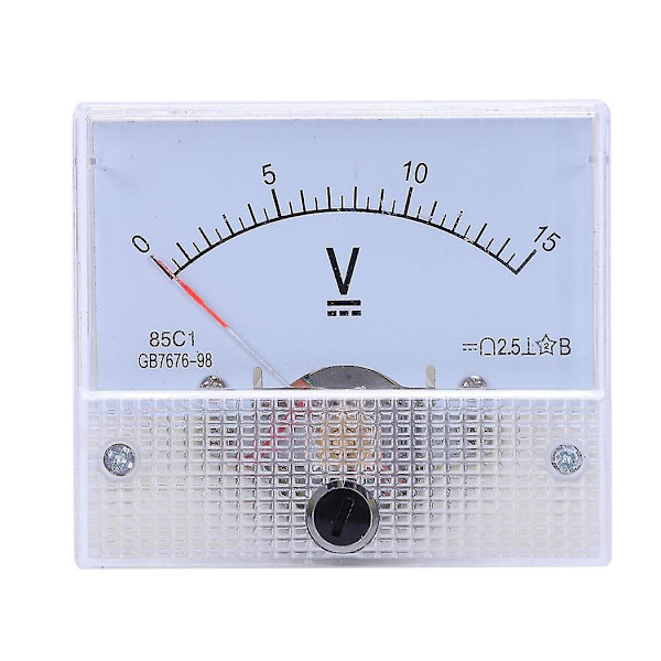 85c1 Finjusteringsknapp Analog Volt Panelmåler Måler DC 0-15v
