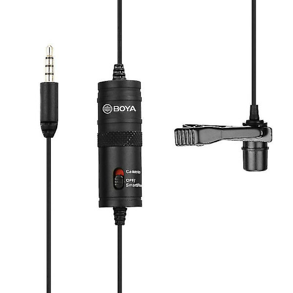 By-m1 Omni-direktionel Lavalier Mikrofon Lapel Clip-on Kondensatormikrofon Med 3,5 Mm Stik Til Dslr Kamera Videokamera Smartphone Pc