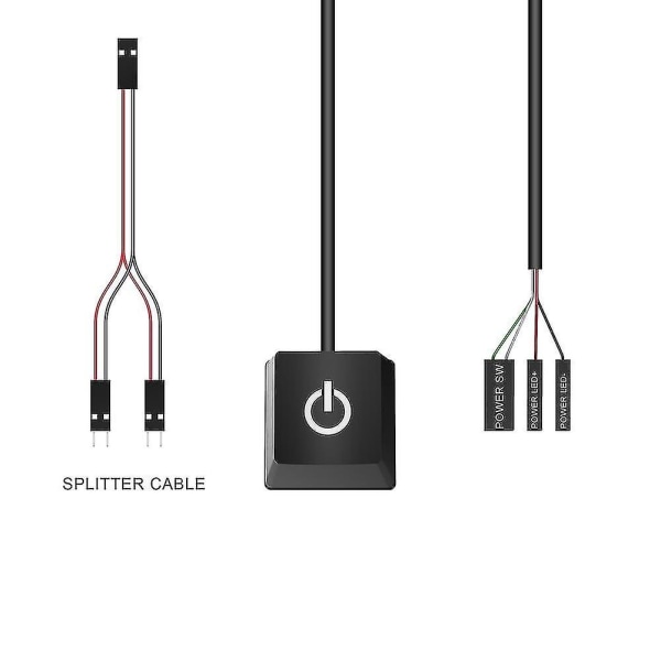 Sort Fredag Bærbar Til/Fra Pc Strømknap Afbryder Kabel Desktop Computer Afbrydere Forlængerledning 400cm Blå Li