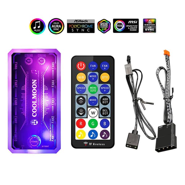 Coolmoon Rgb Fan Intelligent Music Controller Motherboard Synchronization 12v10a
