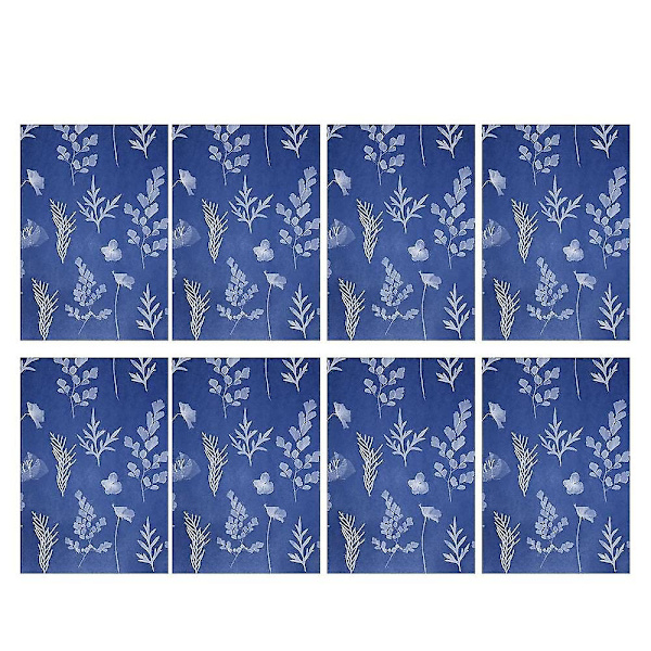 50 Arkkia Paperisetti Valkoinen Sininen Herkkyys Auringon Paperi DIY Auringonpaisteen Painatuspaperi (A4/8,27 X 11,69 Tuumaa
