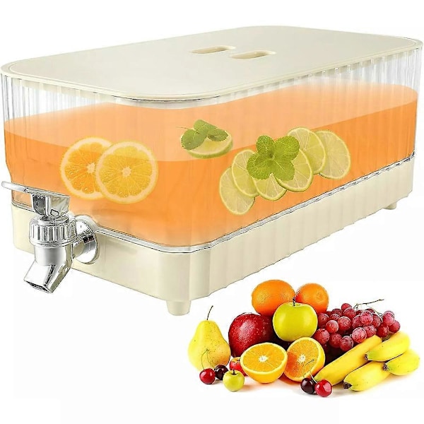 5,3L Kold Vandkande Stor Kapacitet Kold Kande Med Hane Isdrik Dispenser Køkken Køleskab Juice Tilbehør silver