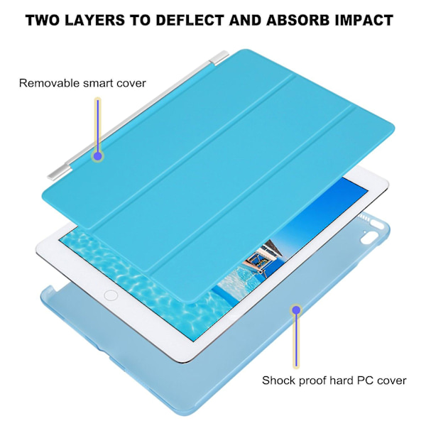 Blå iPad 3:e generation stativ magnetiskt smartfodral för Apple