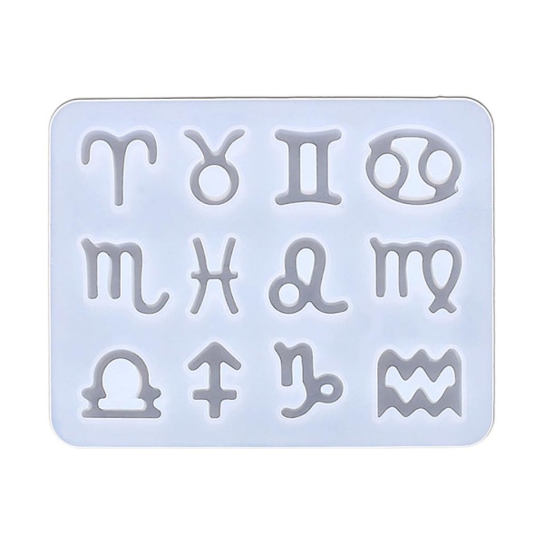 12 Horoskop Form Nyckelring Silikonform Mould -det-själv hantverk Smycken Gjutverktyg