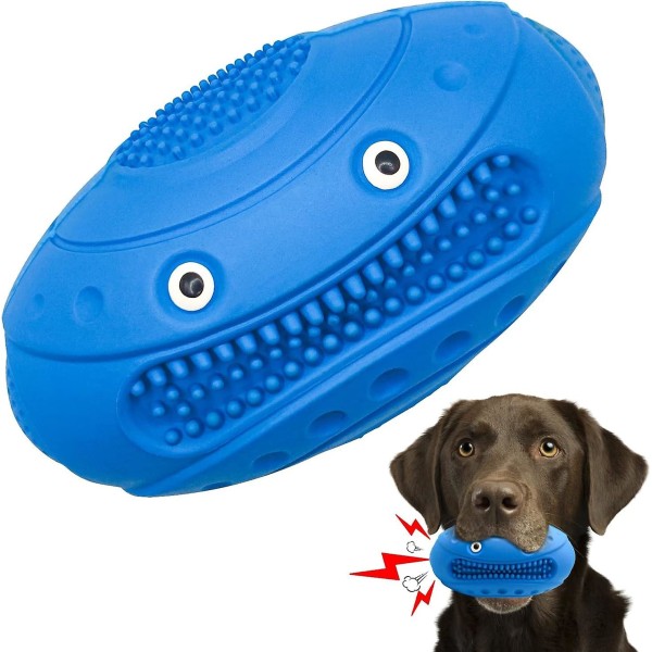Sininen, autokoiran lelu purulelu tuhoutumaton koiranlelu, kestävät kumihampaita puhdistavat koiran lelut, squeaky I