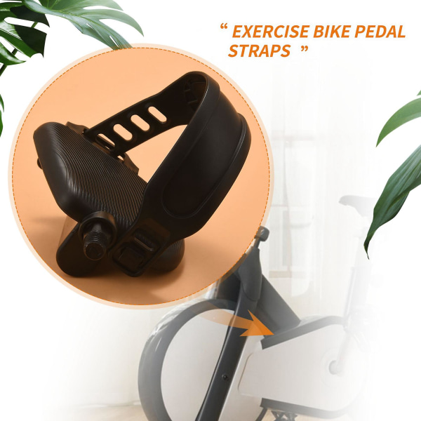 1 par treningssykkelpedal Utvidet sykkelpedal med pedalstropper for stasjonær treningssykkel