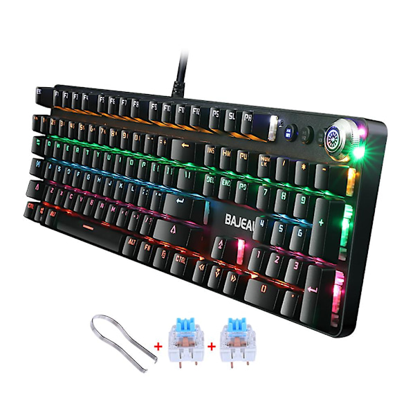104-tasters spill tastatur RGB belyst bakgrunnsbelyst kablet programmerbar for PC-spillere