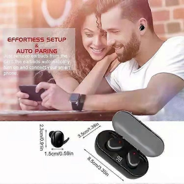 Bluetooth-kompatible 5.0 Trådløse Hodetelefoner Ørepropper Mini In-Ear Pods For