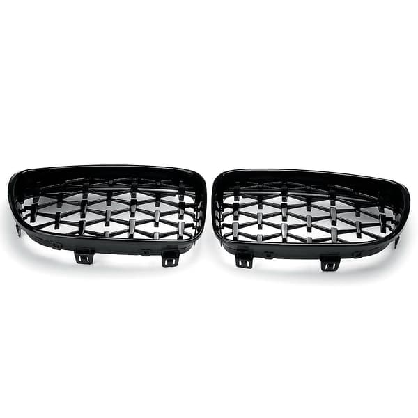 2X Forreste Nyre Diamant Meteor Grill Gitter til - 1 Serie E81 E82 E87 E88 2007-2013 Racing Gitter