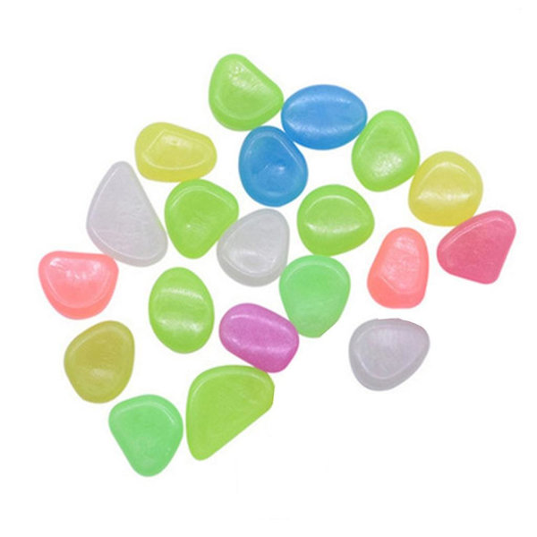 Feriepynt 100 stk. Glow In The Dark Småsten Lysende Stene Sten Til Have Akvarier Deko