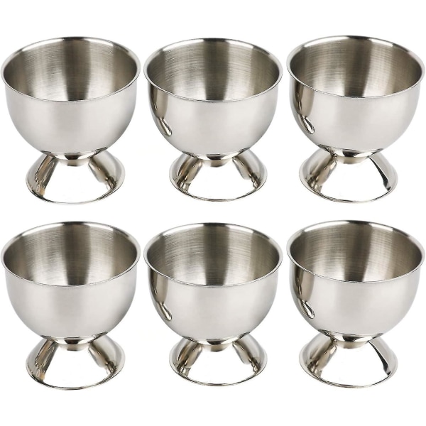 Egg Cup Tray Rustfritt Stål Myke Kokte Egg Kopper Holder Stativ (Egg Kopper)