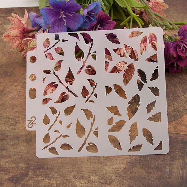 Lövmallar Stencil Målning Scrapbooking Prägling Stämpling Album Hantverk