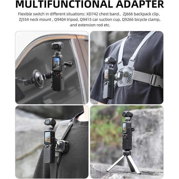 Osmo Pocket 3 Tillbehör kompatibel med Dji Osmo Pocket 3 Adapter Mount, Pocket 3 Skyddsram kompatibel med Dji Pocket 3