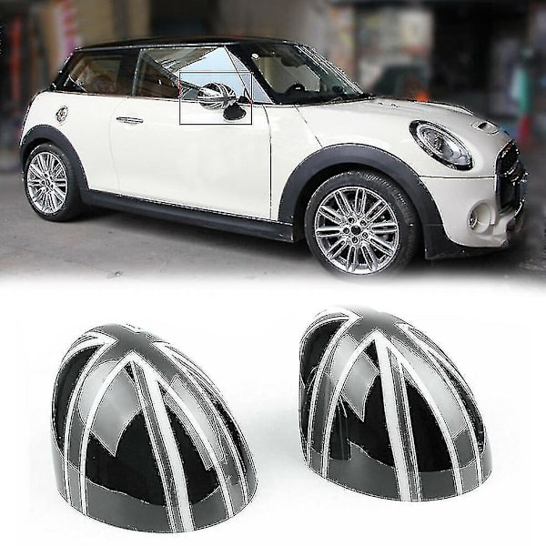 Sidospegelkåpor för bildörrar till Mini Cooper Hardtop F54 F55 F56 F57 F60-serien Svartgrå Uk Fl