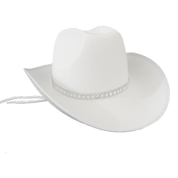 Western Style Rhinestone Dekor Filt Cowboy Hat Cowgirl Cosplay Party Accessoar