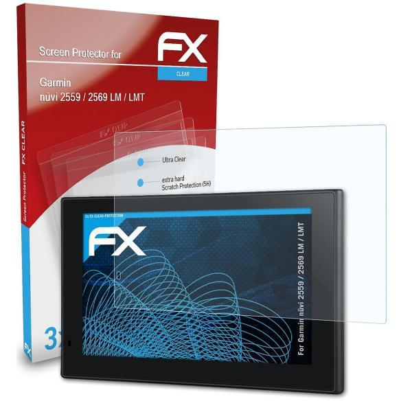 atFoliX 3x beskyttelsesfolie kompatibel med Garmin nüvi 2559 / 2569 LM / LMT Displaybeskyttelsesfolie klar