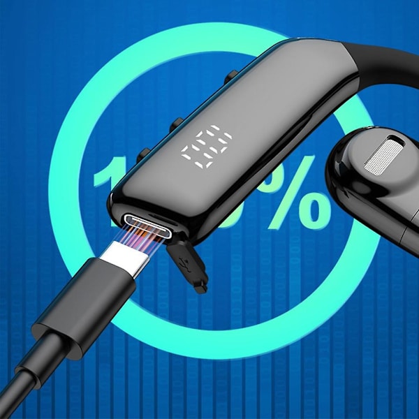 I5 Trådlöst headset Bluetooth-kompatibelt 5.3 Öronkrok Hörlurar Med Led-display