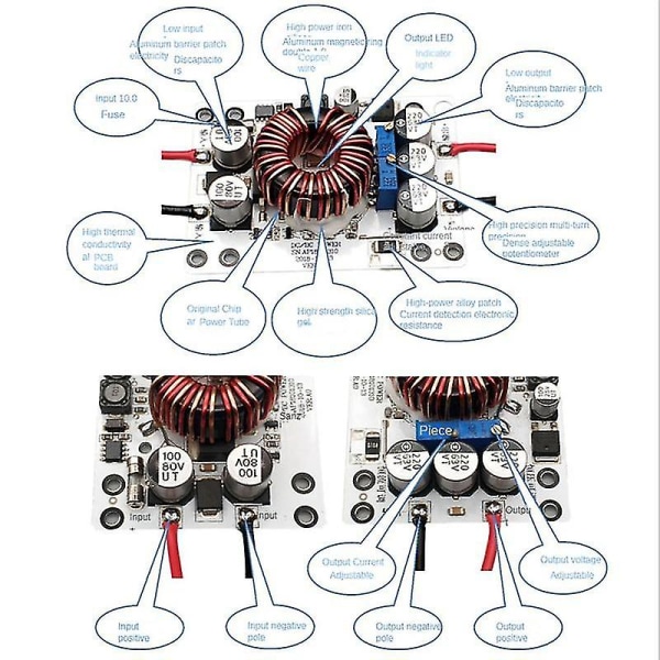 Dc-dc 12-70v 24v 48v 8a Konstant Strøm Opladning Automatisk Step Up/down Regulator 30w 180w Bil Sol
