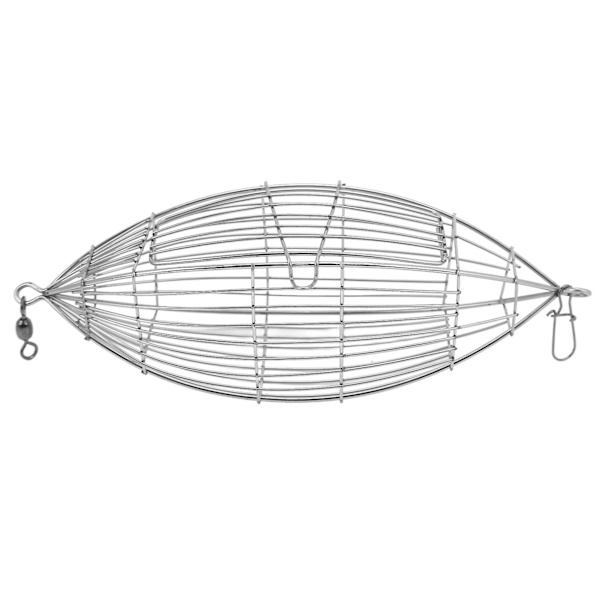 Fiskefôrbur i rustfritt stål - XL-størrelse, karpefiskefellekurvmaterholder for reker, krabbe, fiskefôr