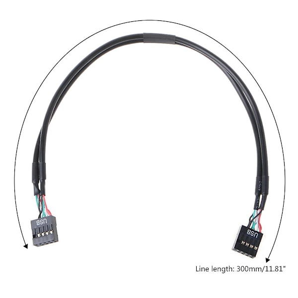 9-polet USB-hovedstikhane til 2/4-hunstik forlængerkort USB 2.0 splitterkabel